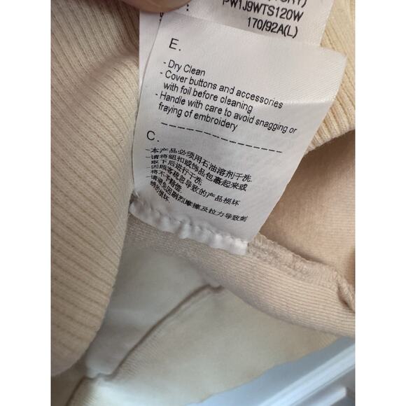 SJYP Unisex Sherpa Fleece Hoodie Ivory + Orange Hoodie Sweatshirt - Sz L - Picture 12 of 14